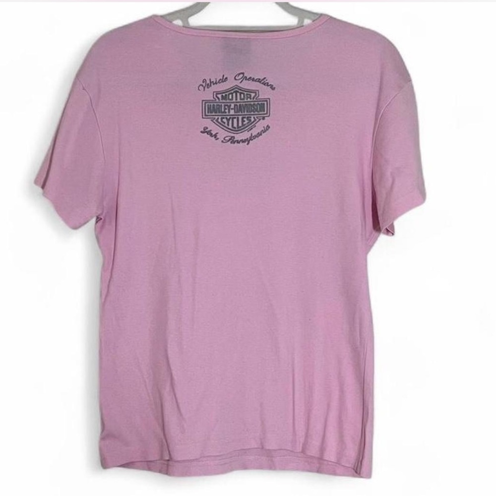Harley-Davidson Pink Bling Logo Shirt XL | Cotton Biker Tee - Picture 5 of 6